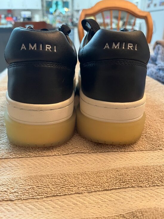 AMIRI  Streetwear Black Leather Stadium Low Sneakers, size 40